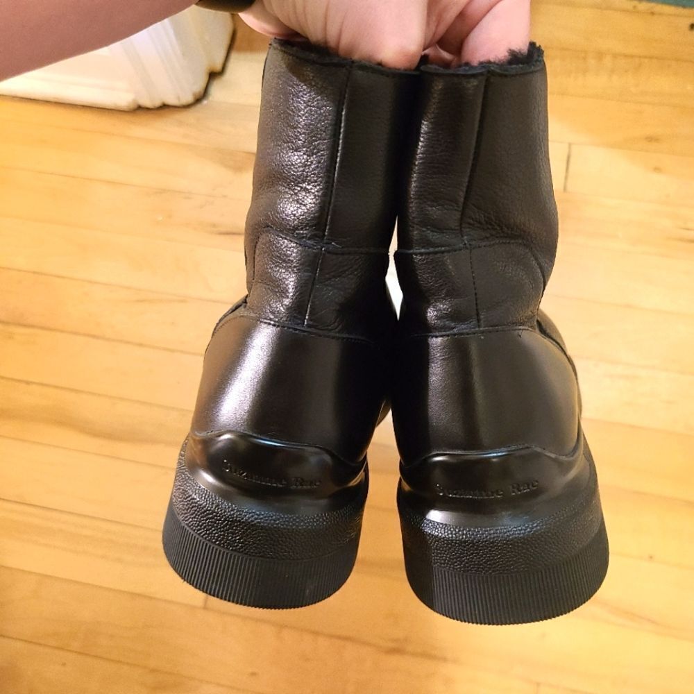 Black Leather Ankle Boots - Picture 6 of 9